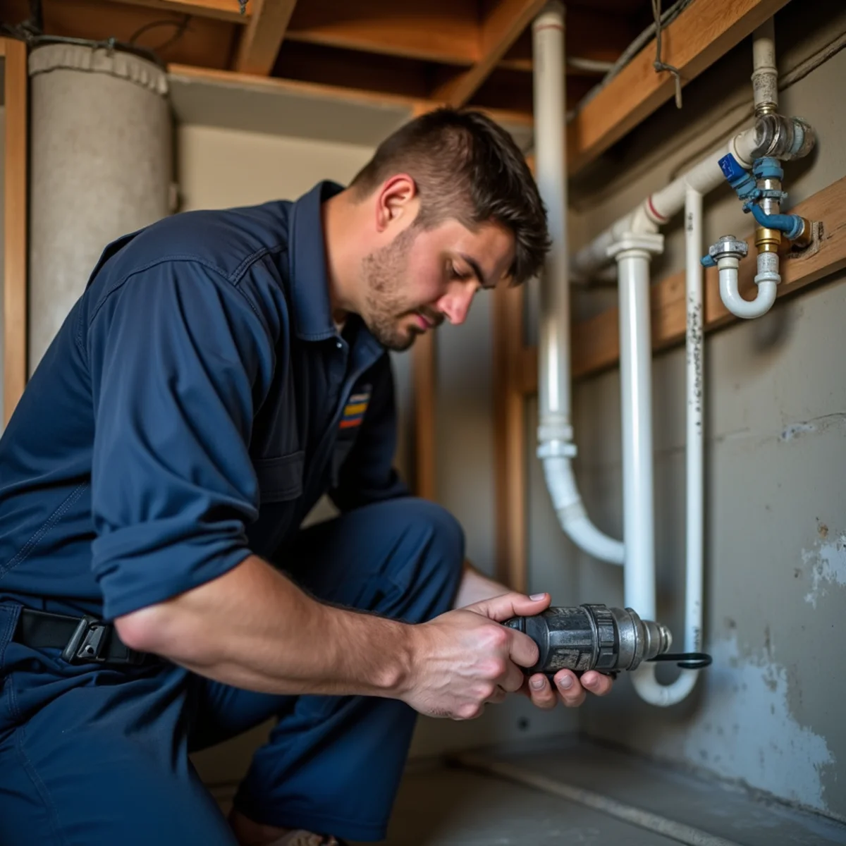 Licensed plumber performing repiping & water line in an Englewood, CO home
