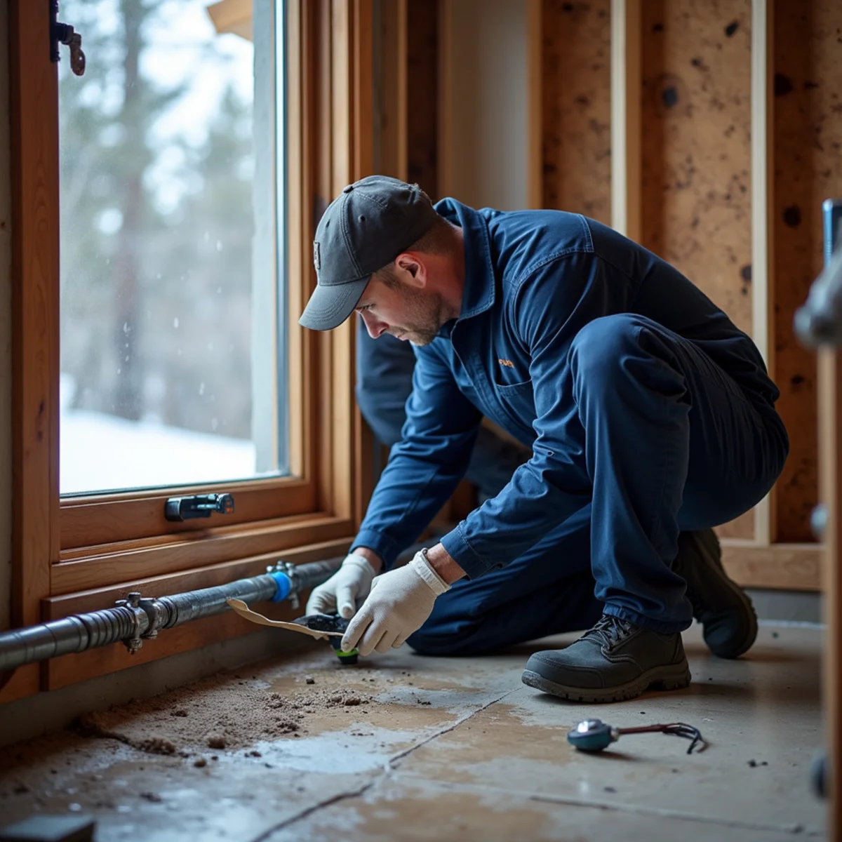 Licensed plumber protecting pipes from freezing in a Castle Pines, CO home