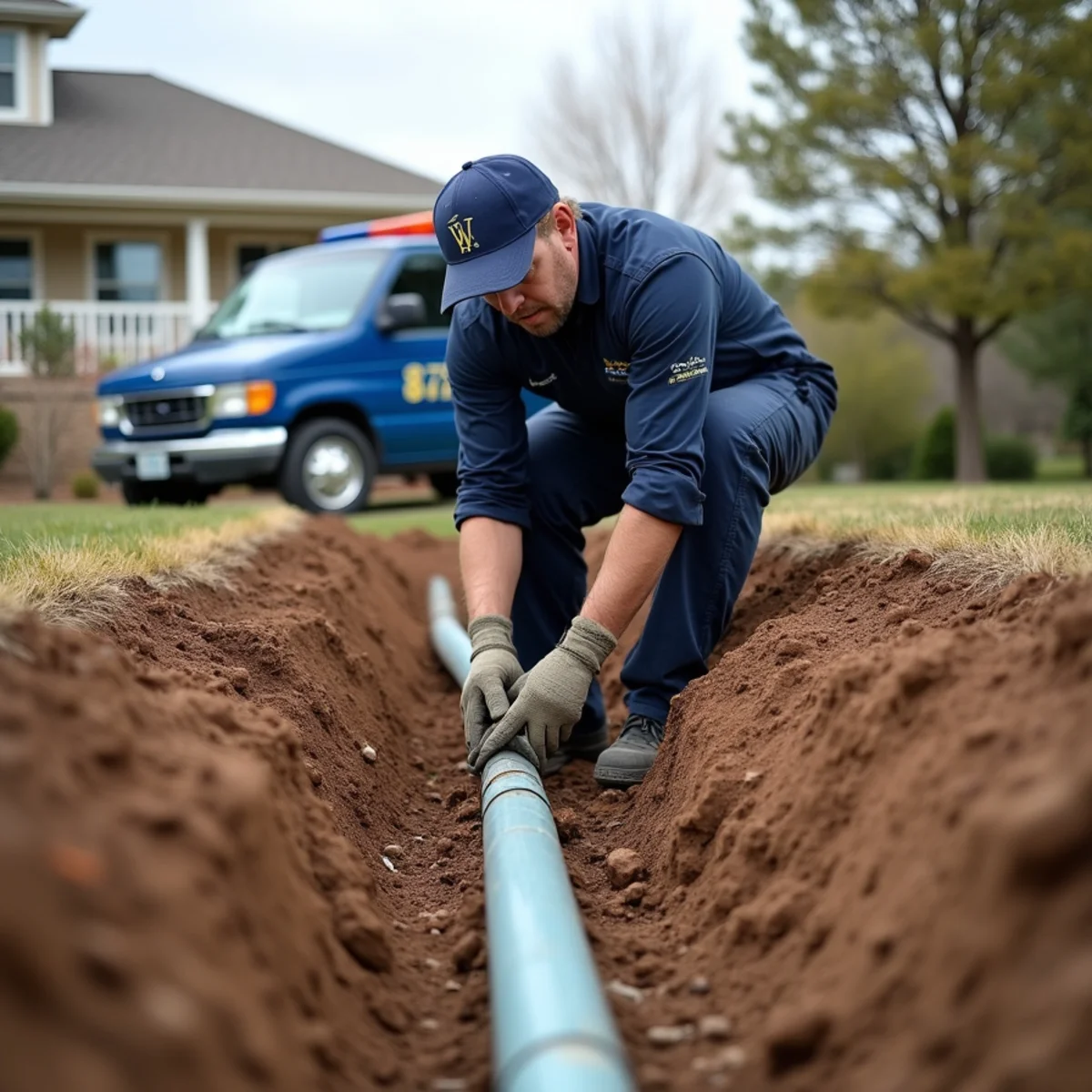 Licensed plumber replacing an aging sewer lateral at a Columbine, CO home
