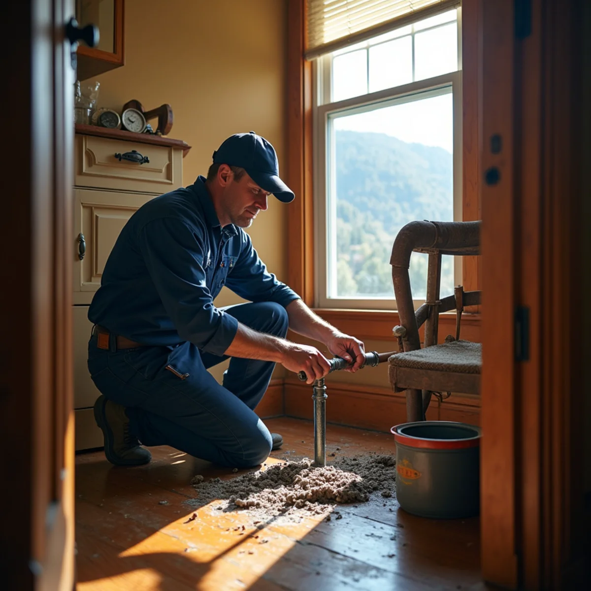 Licensed plumber repiping supply lines in a historic Golden, CO home