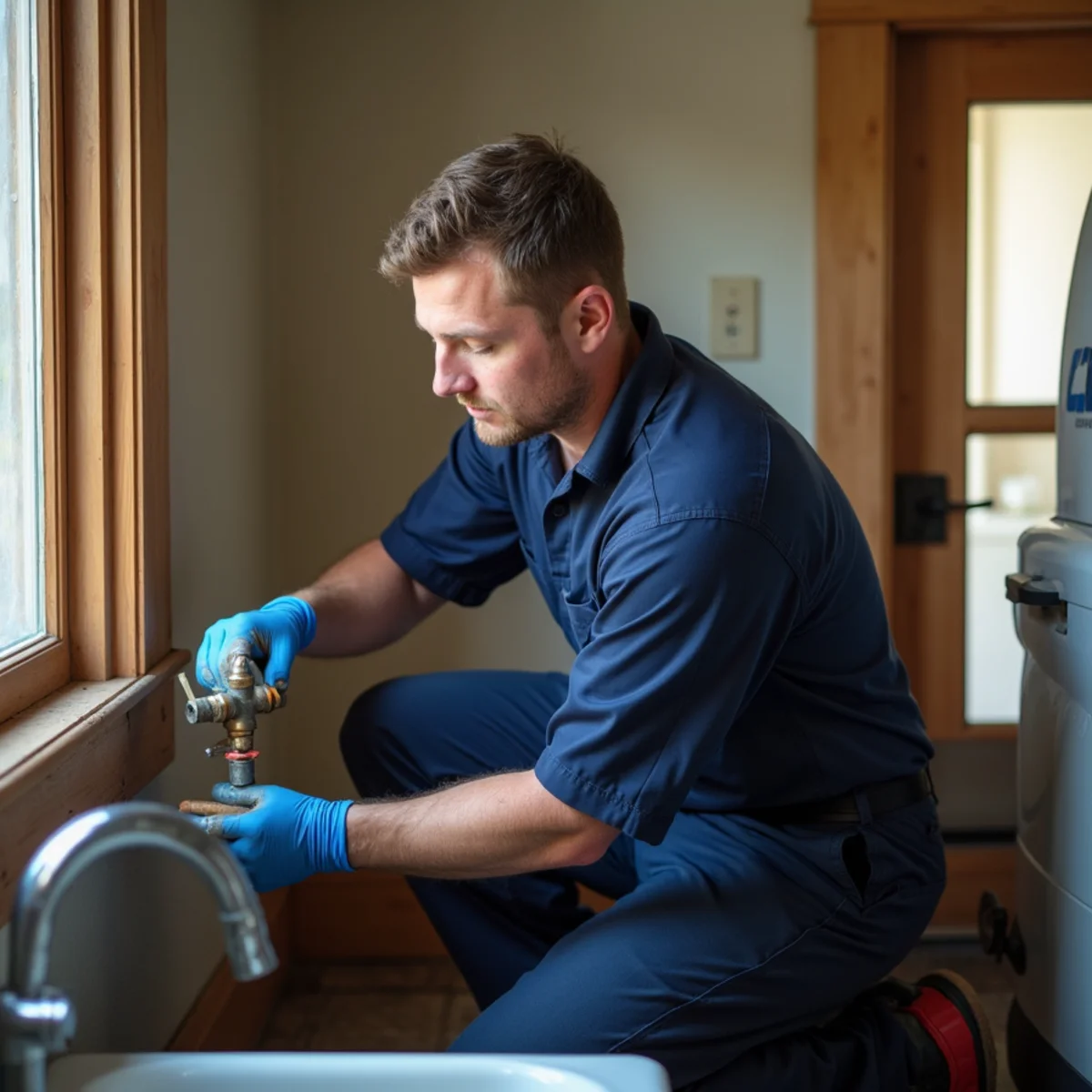 Licensed plumber replacing galvanized supply lines in a Greeley, CO home