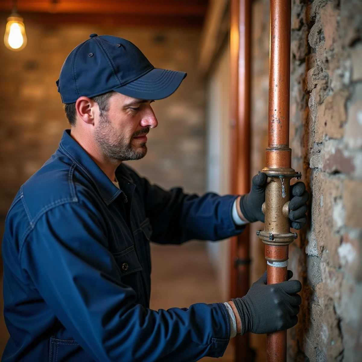 Licensed plumber repairing pipes in a historic Littleton, CO home