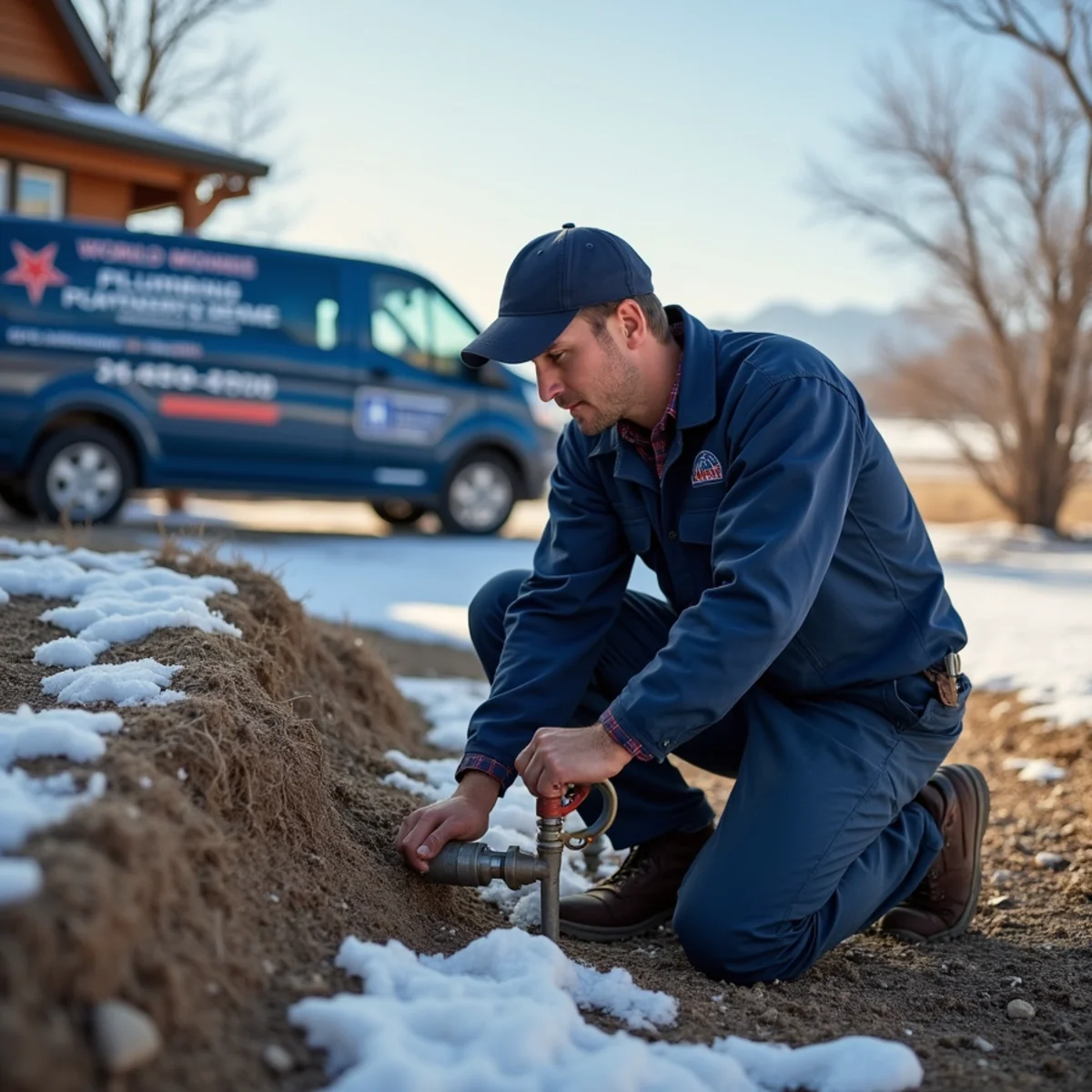 Licensed plumber servicing a well and freeze-prone lines at a Mead, CO home