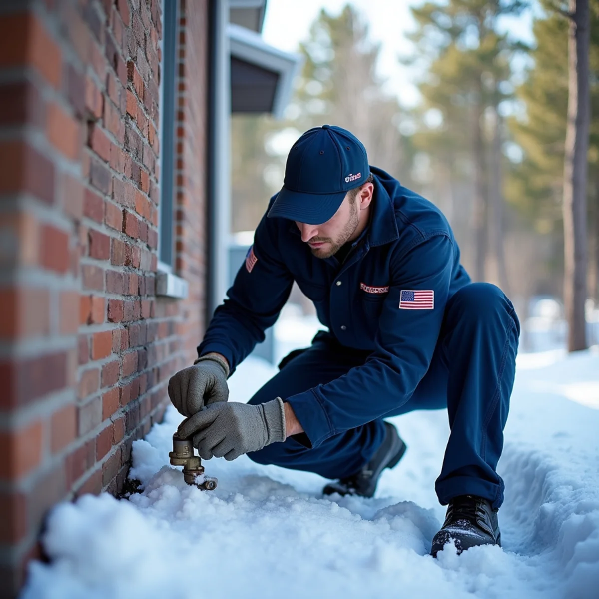 Licensed plumber repairing a frozen pipe in a Monument, CO Tri-Lakes home